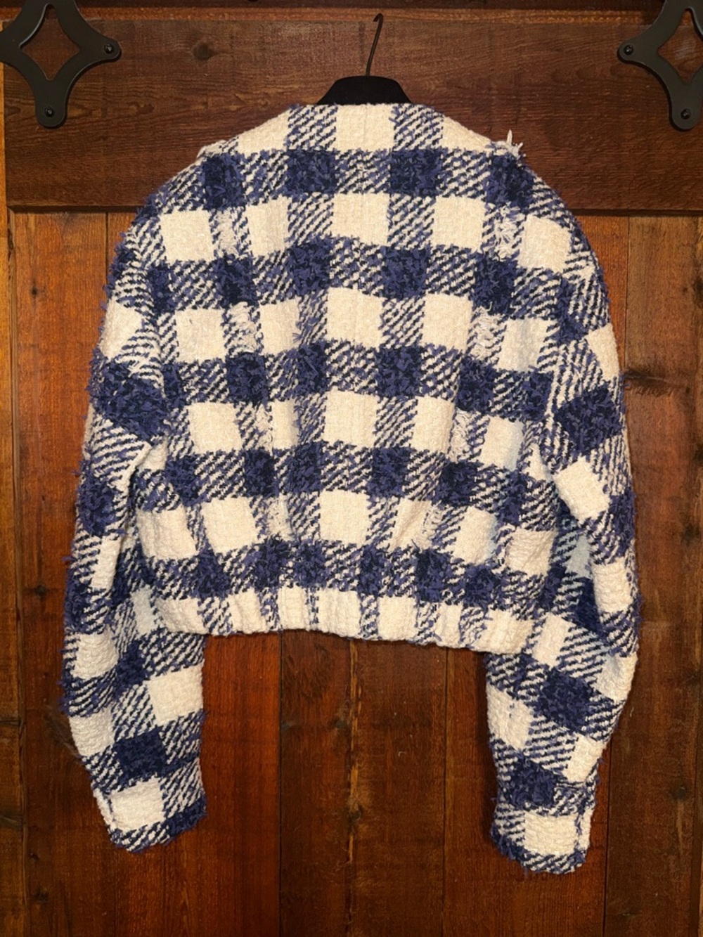 Balmain Navy and White Tweed Jacket with Branded Tag - Picture 3 of 11